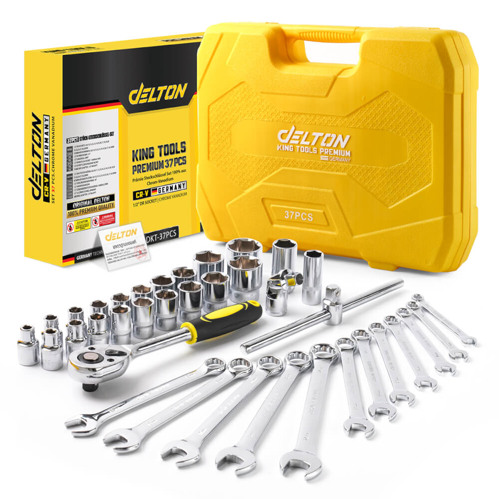 ชุดบ็อกซ์ DELTON รุ่น DKT-37PCS 1/2 นิ้ว แพ็ก 37 ชิ้น